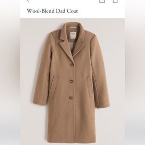 Abercrombie & Fitch Tan Wool-Blend Dad Coat